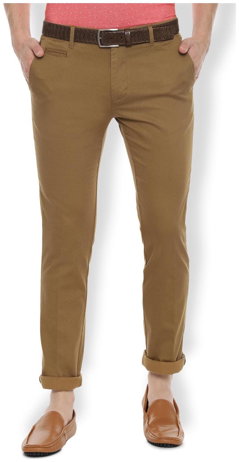 

Van Heusen Men Beige Textured Slim fit Regular trousers
