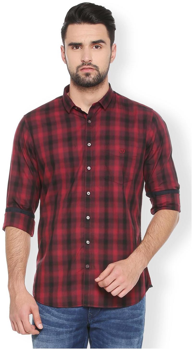 

Van Heusen Men Maroon Checked Slim Fit Casual Shirt