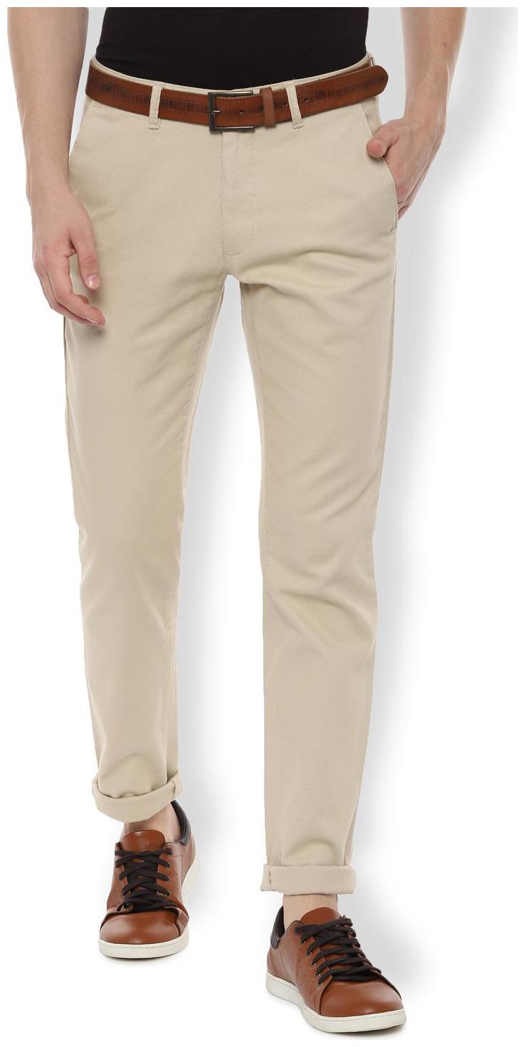 

Van Heusen Men Beige Textured Slim fit Regular trousers