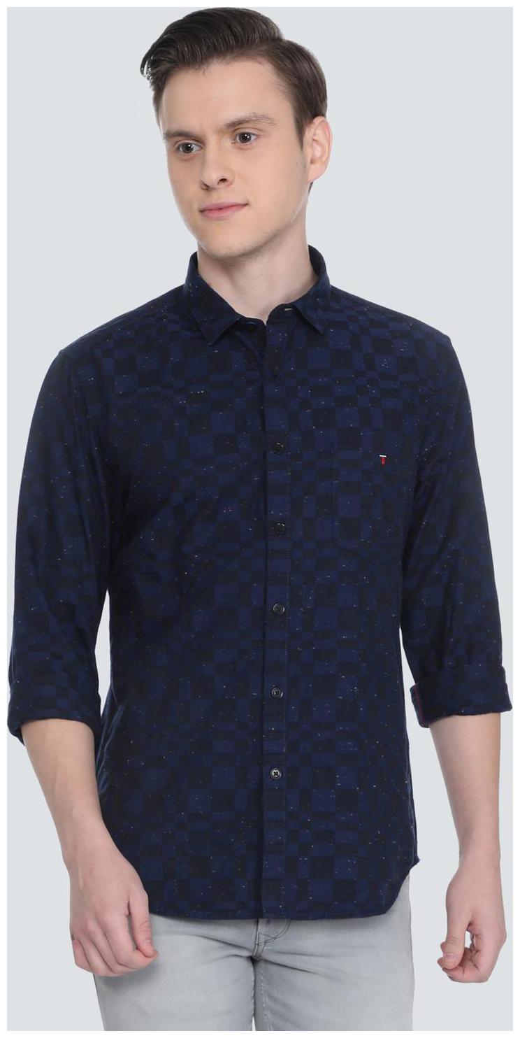 

Louis Philippe Men Blue Checked Slim Fit Casual Shirt