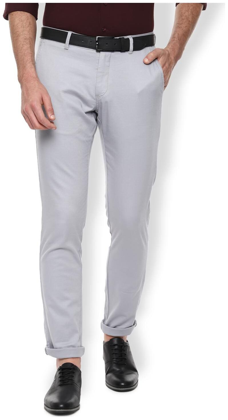 

Van Heusen Men Grey Textured Slim fit Regular trousers