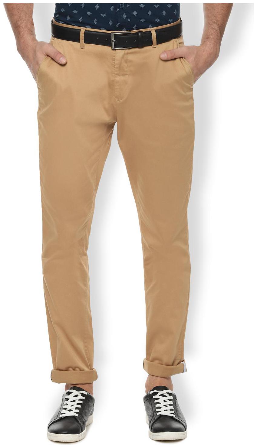 

Van Heusen Men Beige Solid Slim fit Regular trousers