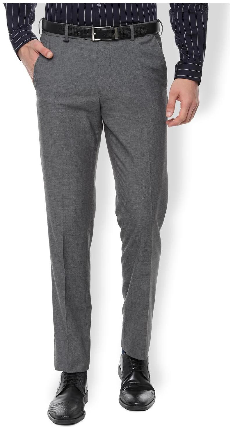 

Van Heusen Men Textured Slim Fit Formal Trouser - Grey