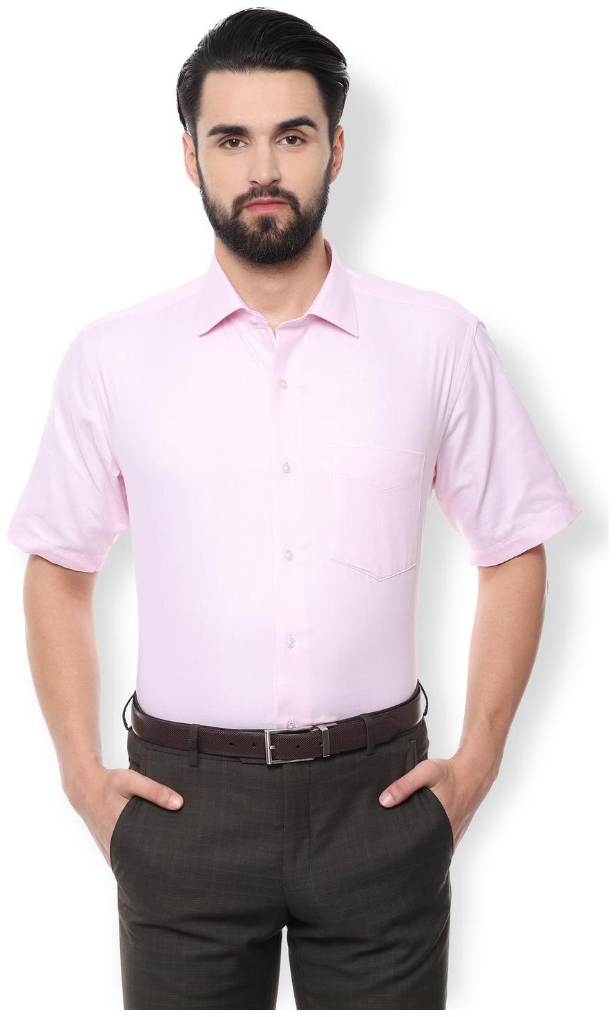 

Van Heusen Men Pink Textured Regular Fit Casual Shirt
