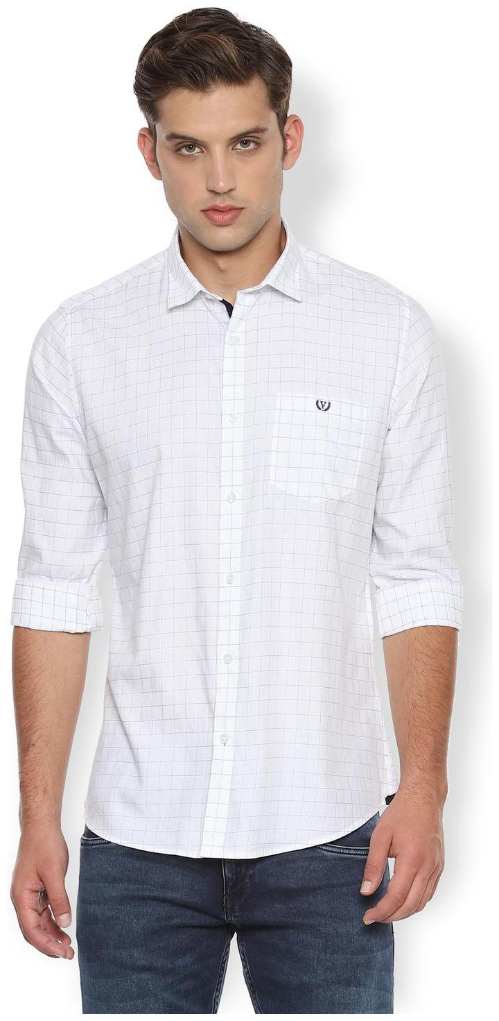 

Van Heusen Men White Checked Slim Fit Casual Shirt