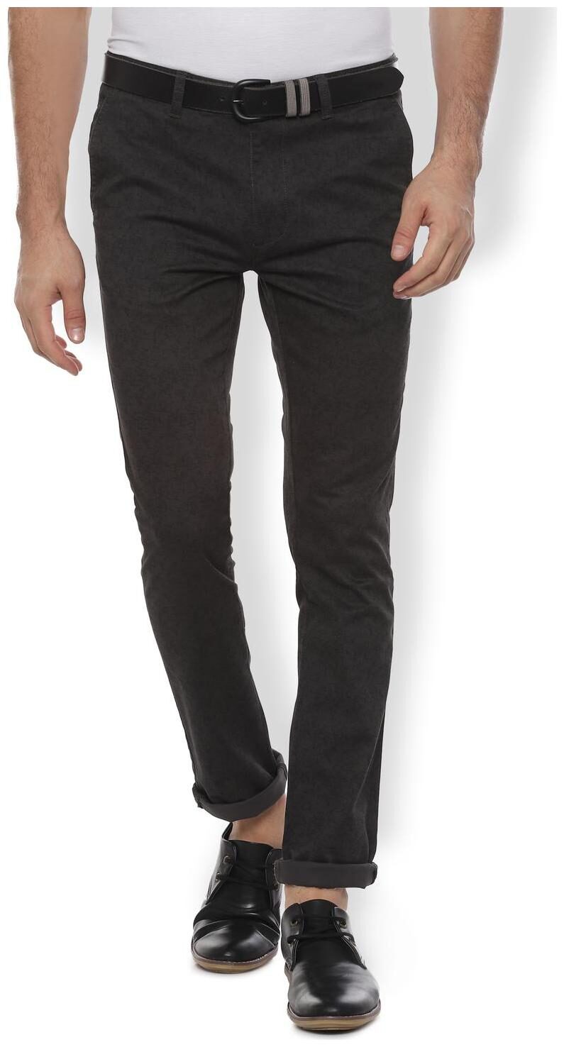 

Van Heusen Men Grey Printed Slim fit Regular trousers