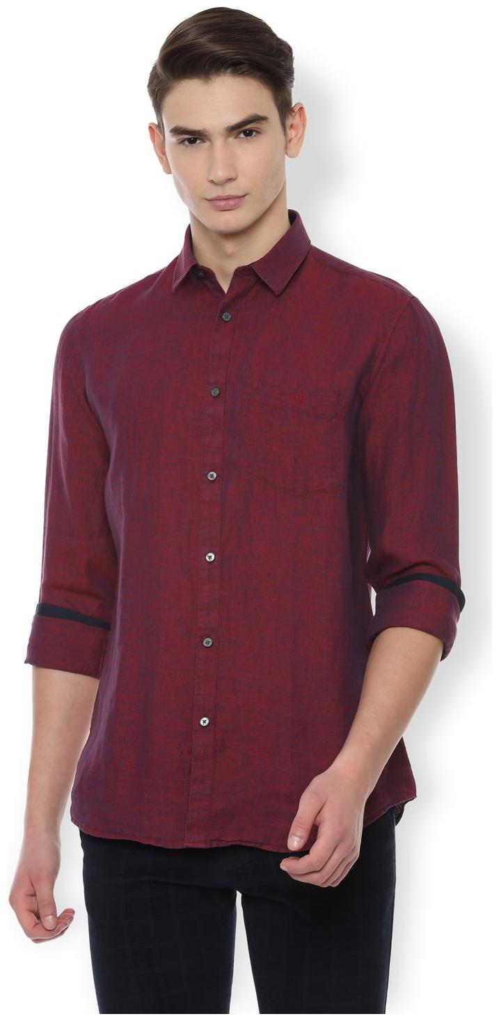 

Van Heusen Men Maroon Solid Slim Fit Casual Shirt