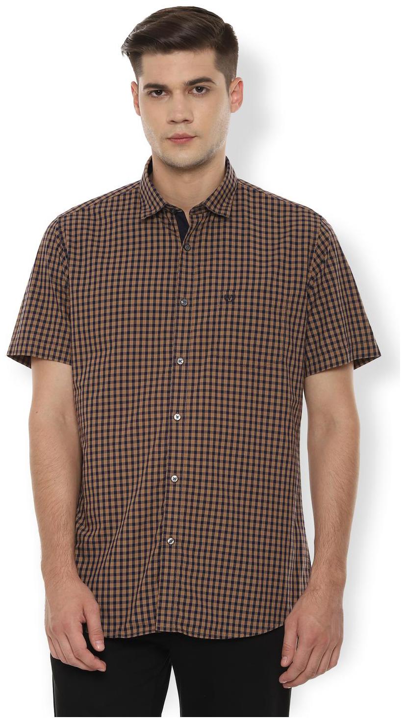 

Van Heusen Men Brown Checked Slim Fit Casual Shirt