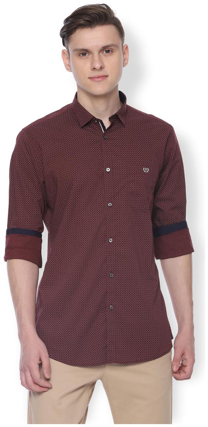 

Van Heusen Men Maroon Printed Slim Fit Casual Shirt