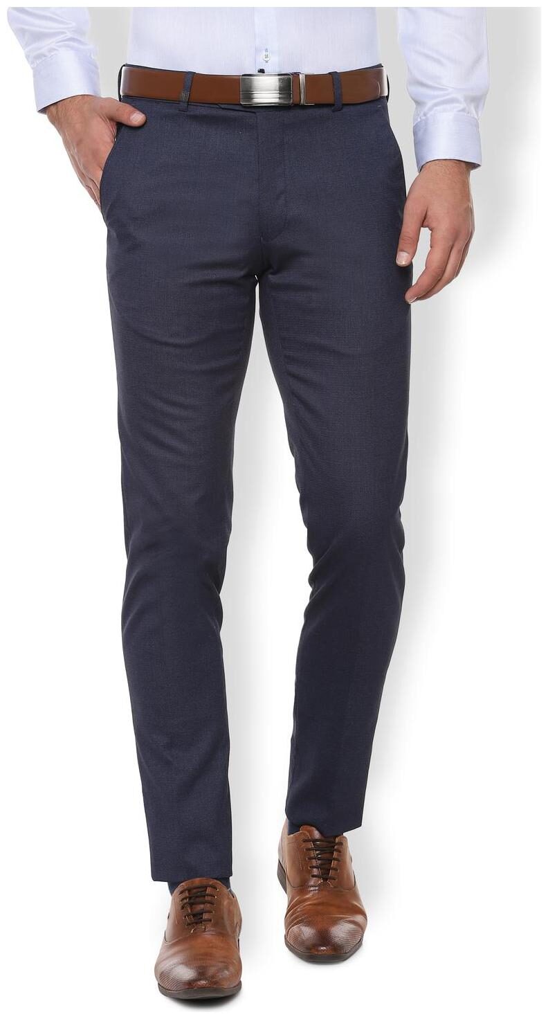 

Van Heusen Men Textured Slim Fit Formal Trouser - Blue