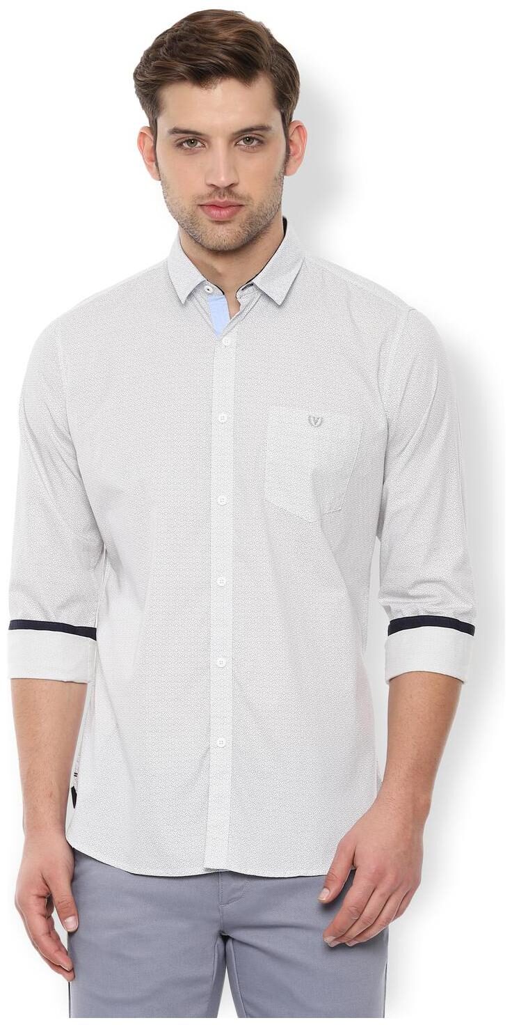 

Van Heusen Men White Pinstrips Slim Fit Casual Shirt