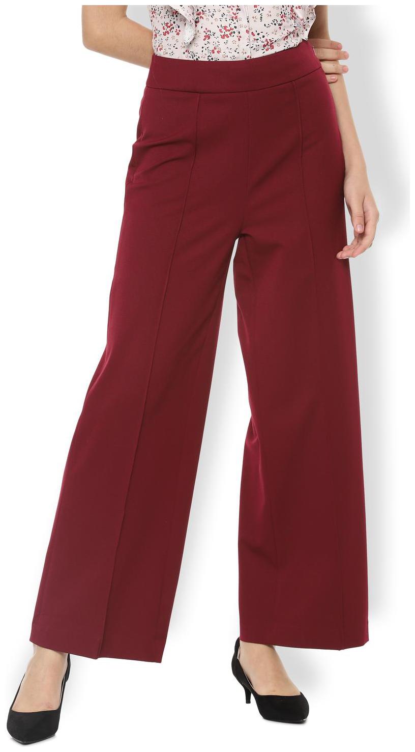 

Van Heusen Women Maroon Regular fit Regular trousers