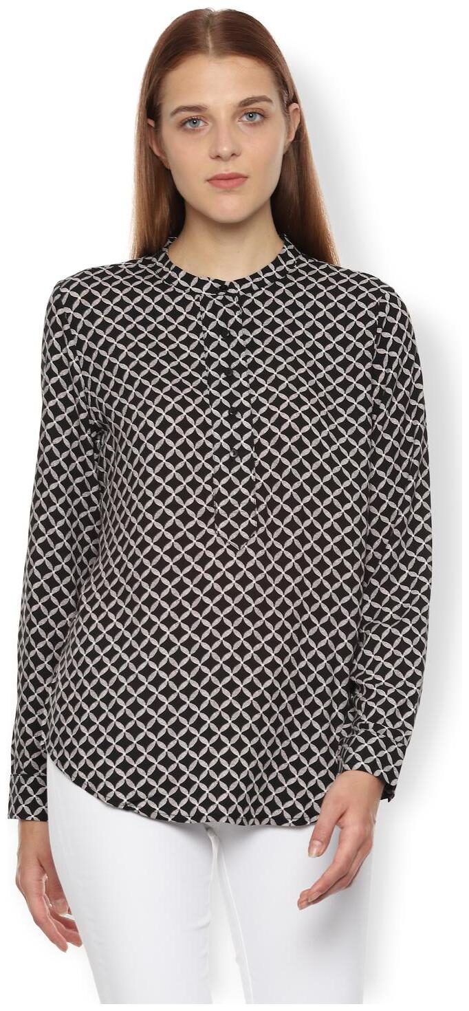 

Van Heusen Women Printed Regular top - Black