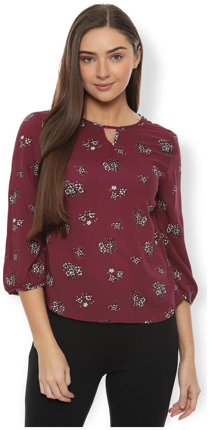 

Van Heusen Women Printed Regular tunic - Maroon