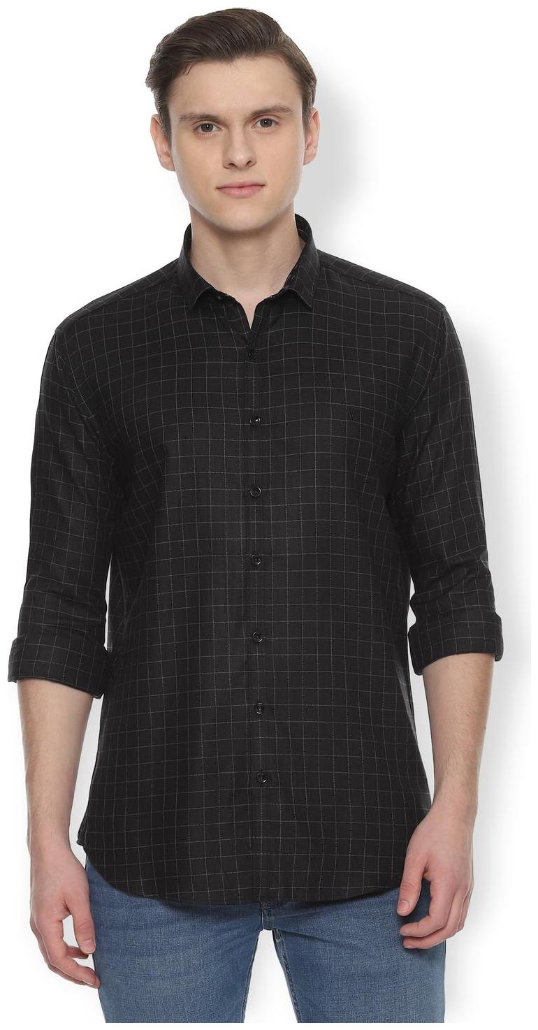 

Van Heusen Men Black Checked Slim Fit Casual Shirt