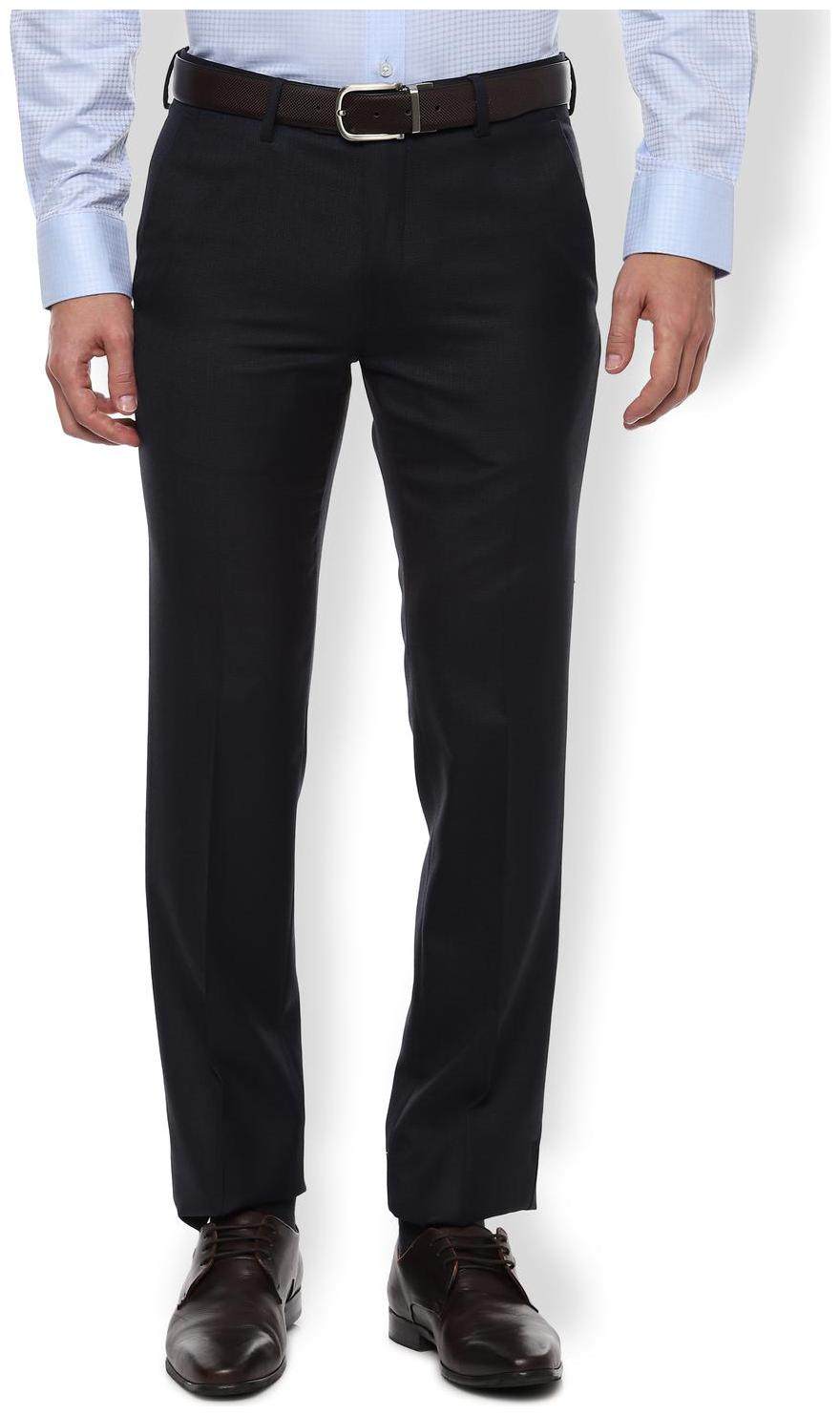

Van Heusen Men Textured Slim Fit Formal Trouser - Blue