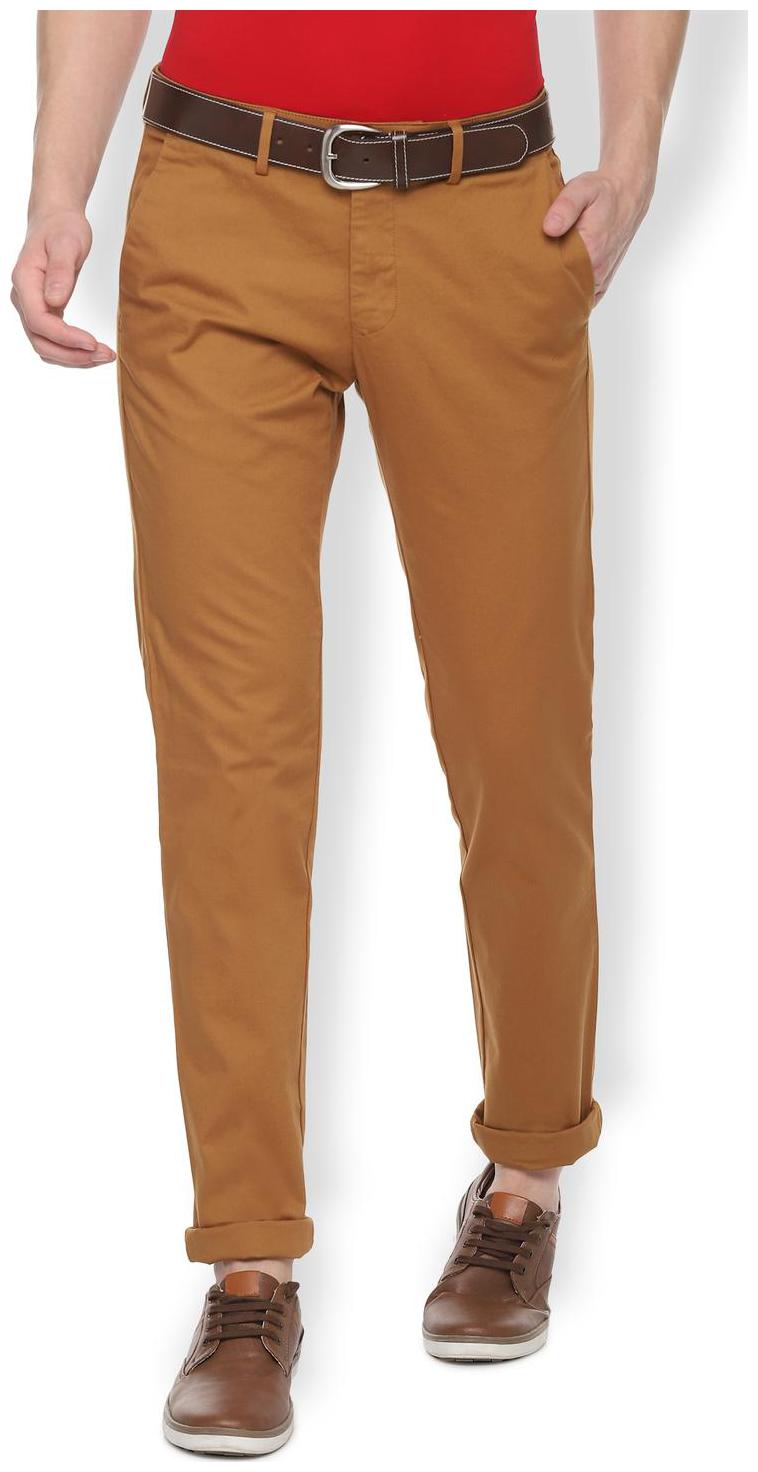 

Van Heusen Men Brown Solid Slim fit Regular trousers