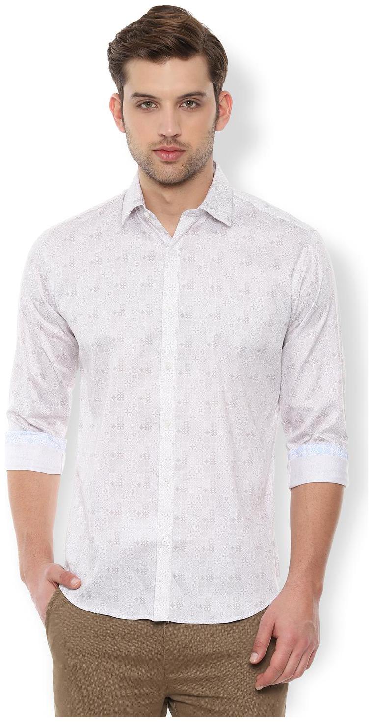 

Van Heusen Men White Pinstrips Slim Fit Casual Shirt