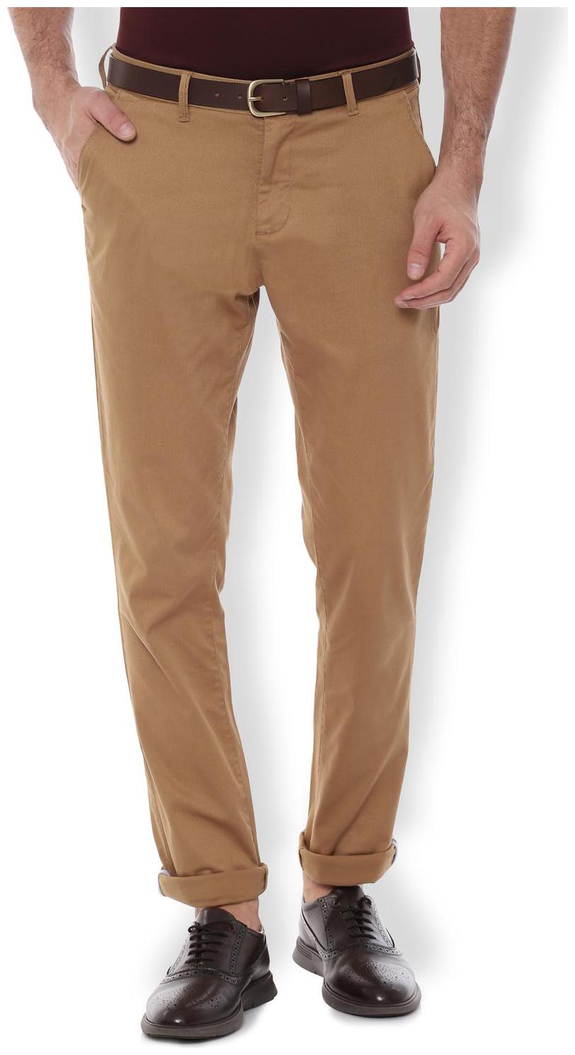 

Van Heusen Men Beige Textured Slim fit Regular trousers