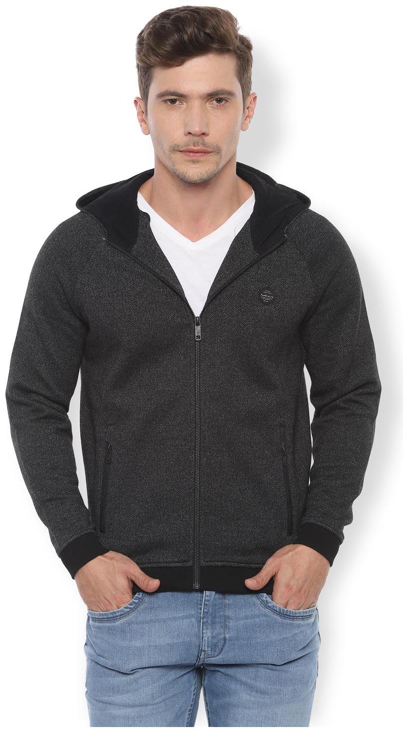 

Van Heusen Men Black Hooded Hoodie
