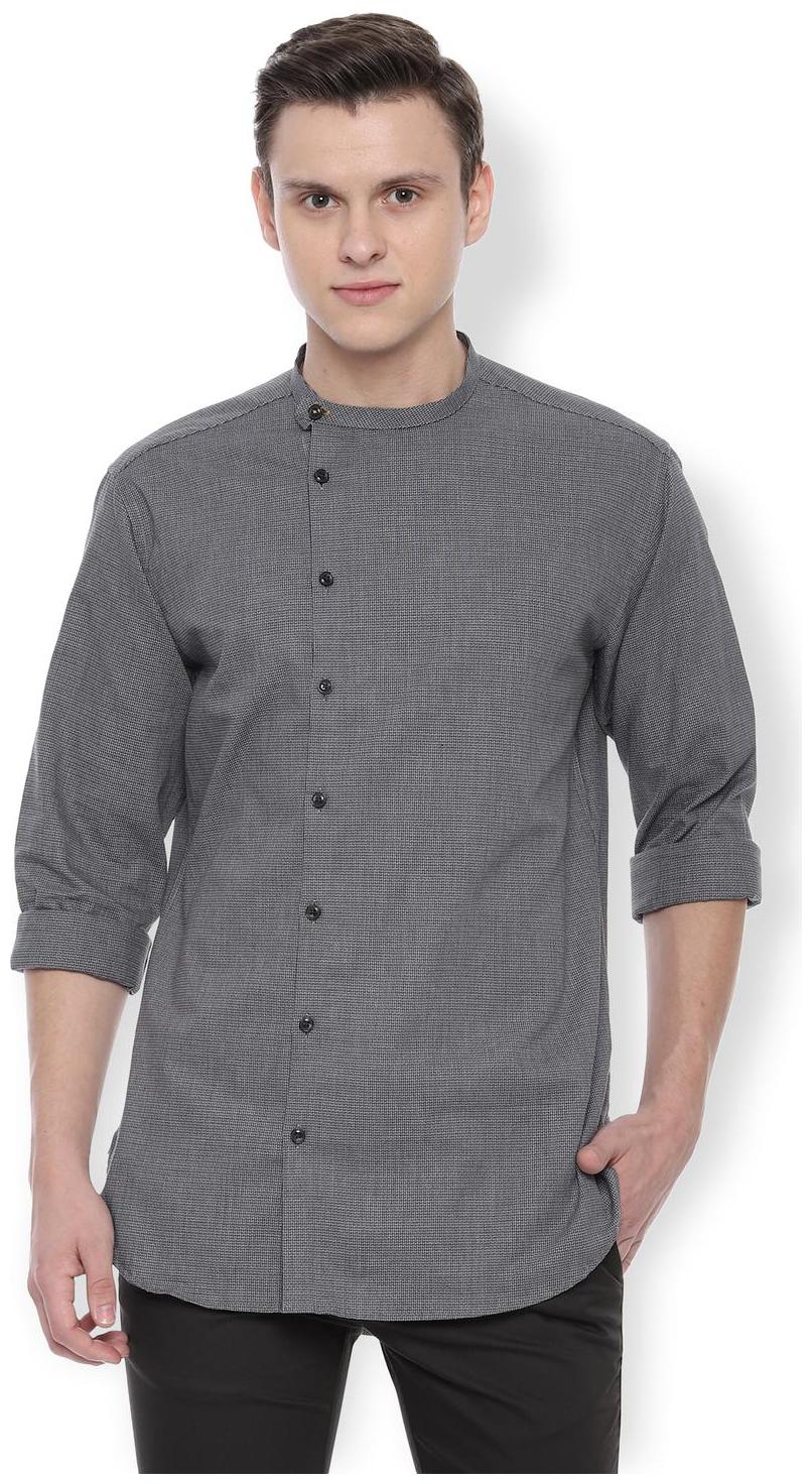 

Van Heusen Men Grey Weaved Slim Fit Casual Shirt