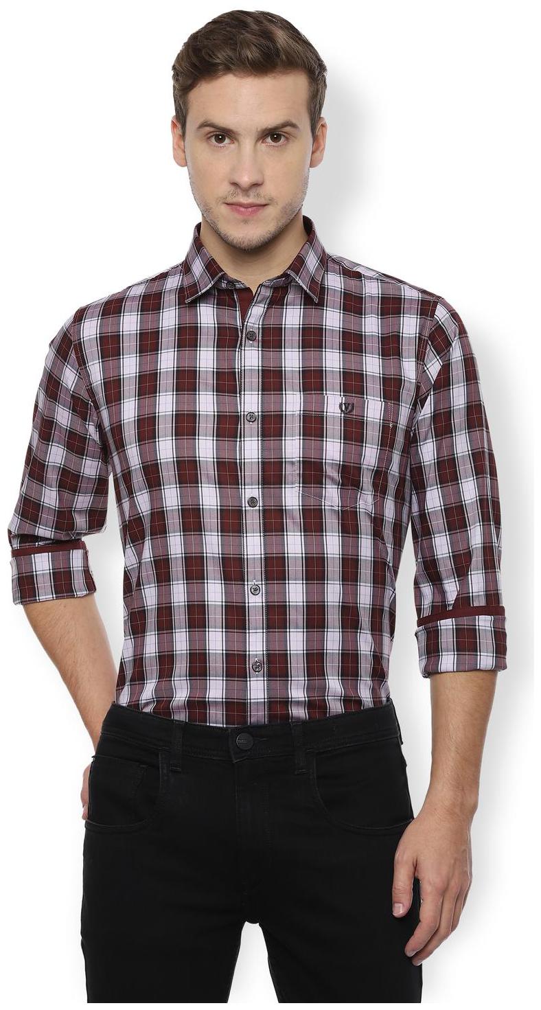 

Van Heusen Men Maroon Checked Slim Fit Casual Shirt