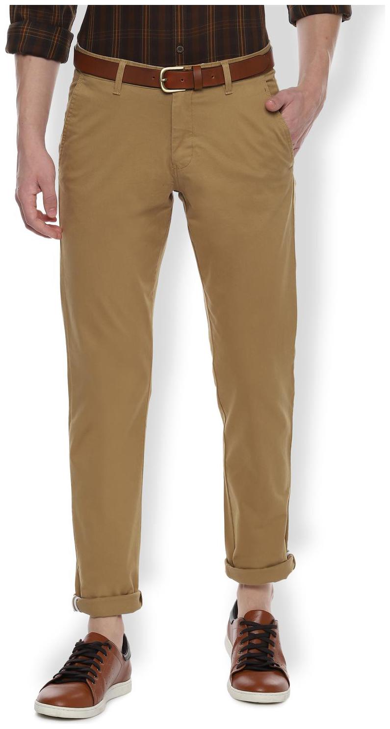 

Van Heusen Men Beige Textured Slim fit Regular trousers