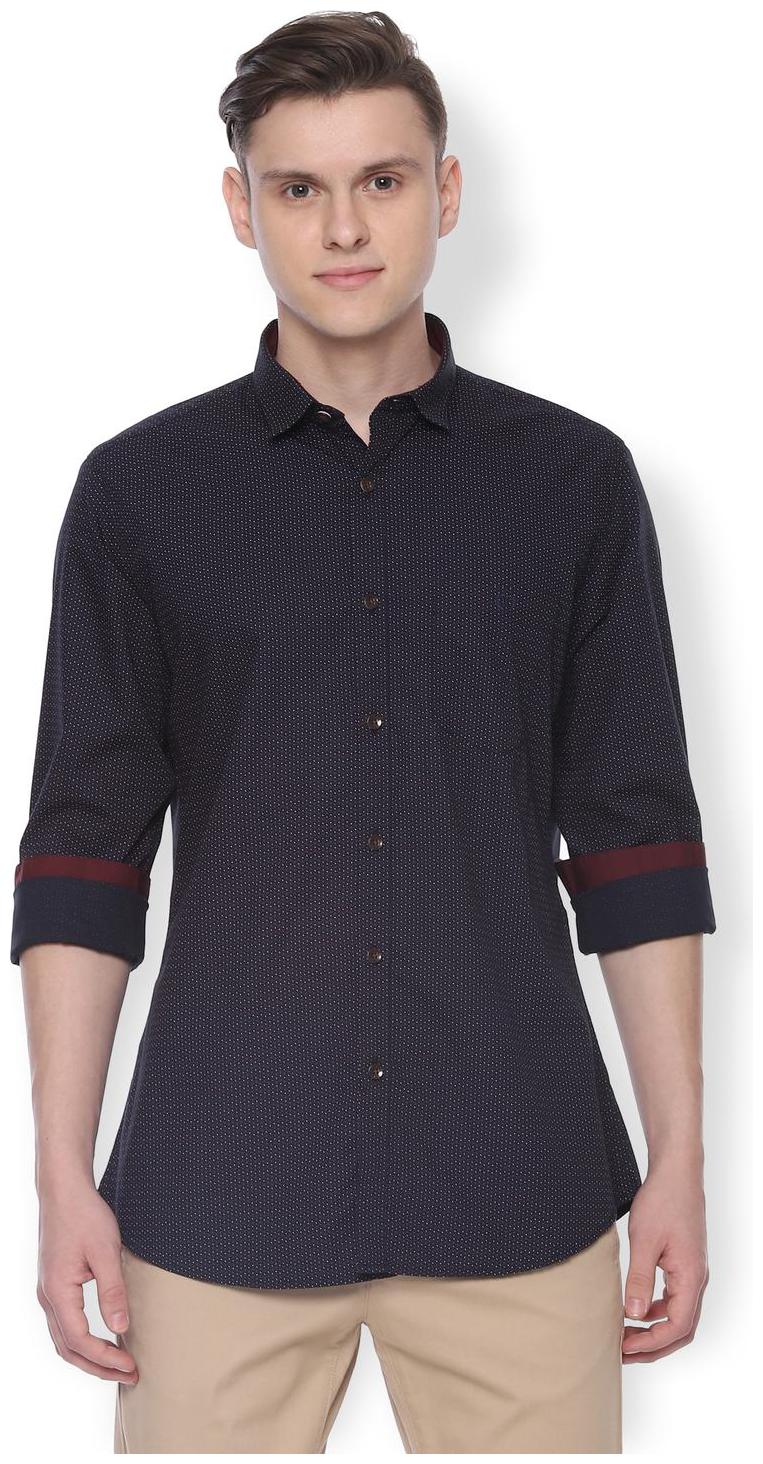 

Van Heusen Men Blue Printed Slim Fit Casual Shirt