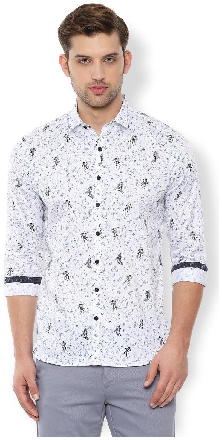 

Van Heusen Men White Floral Slim Fit Casual Shirt