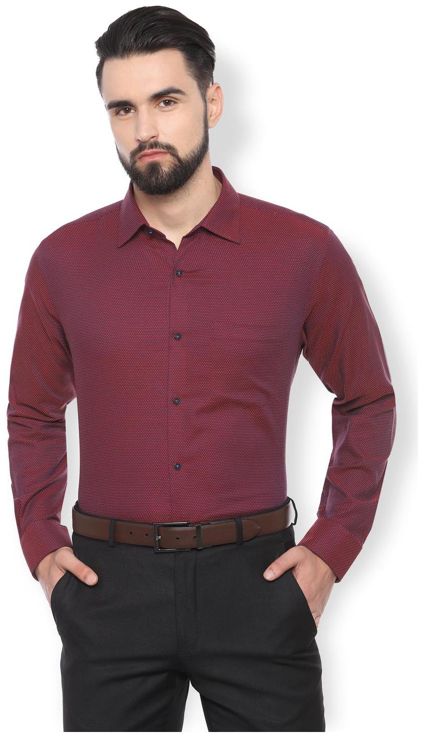 

Van Heusen Men Regular fit Formal Shirt - Maroon