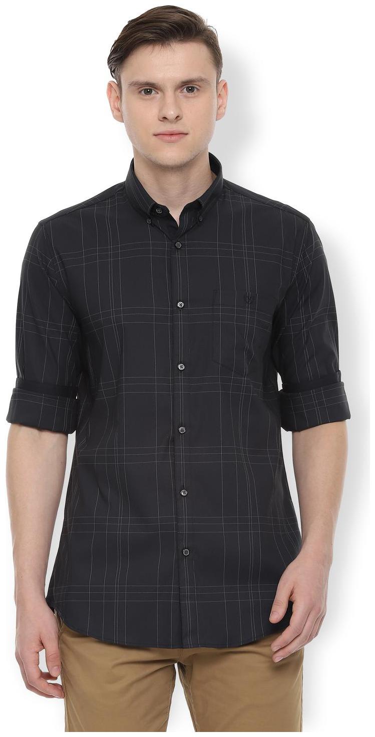 

Van Heusen Men Black Checked Slim Fit Casual Shirt