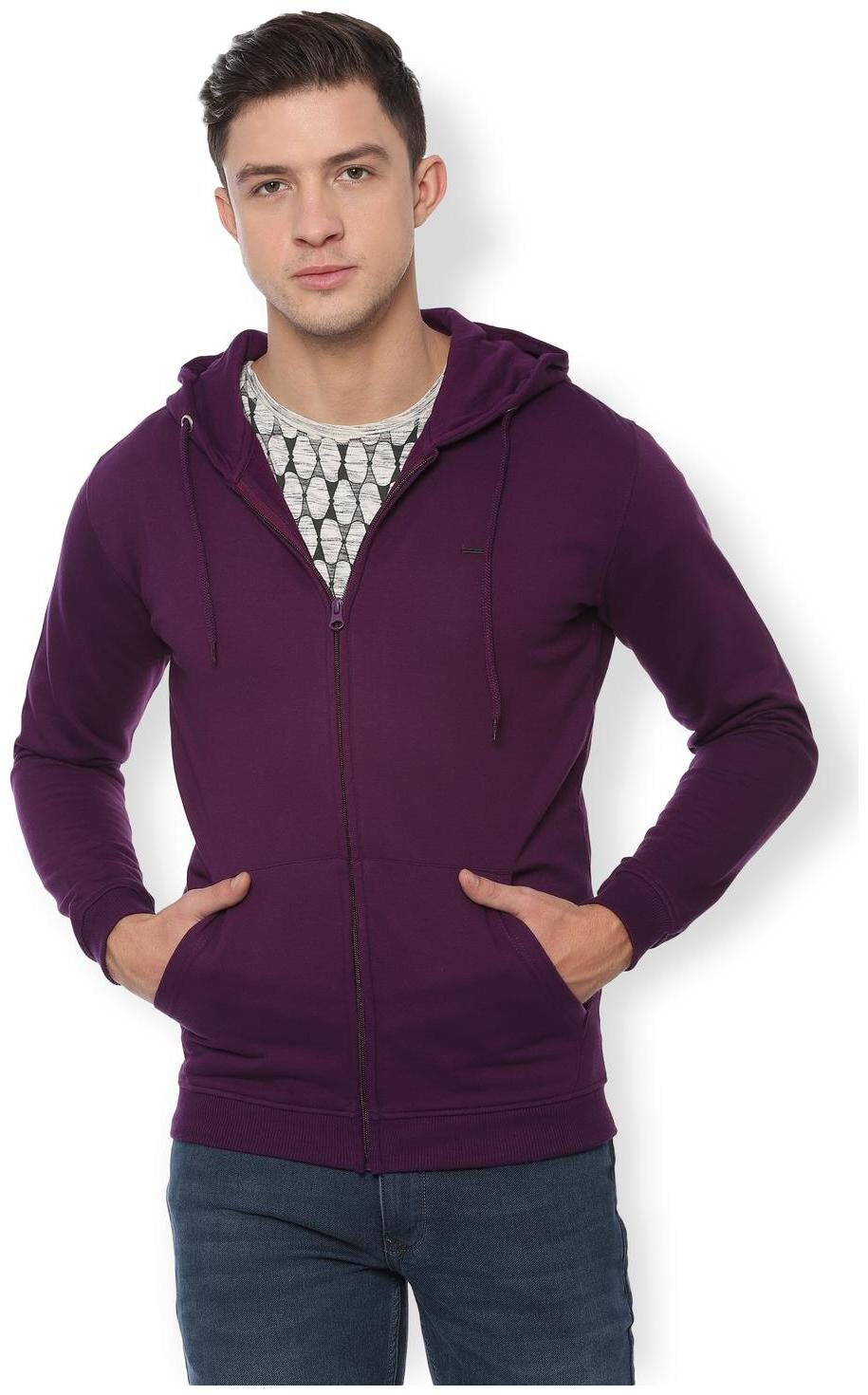 

Van Heusen Men Purple Hooded Hoodie