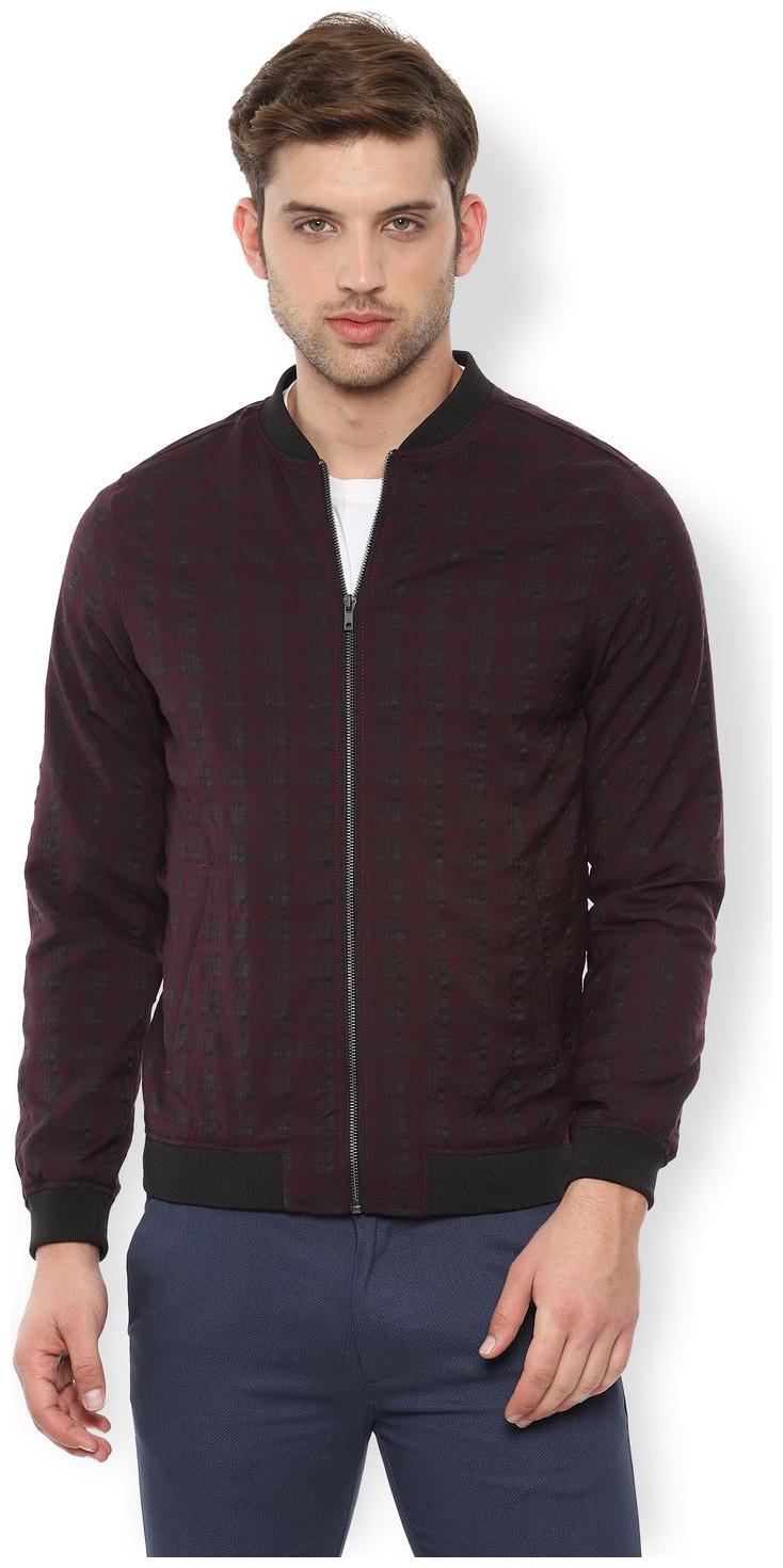 

Van Heusen Men Blended Maroon Jacket