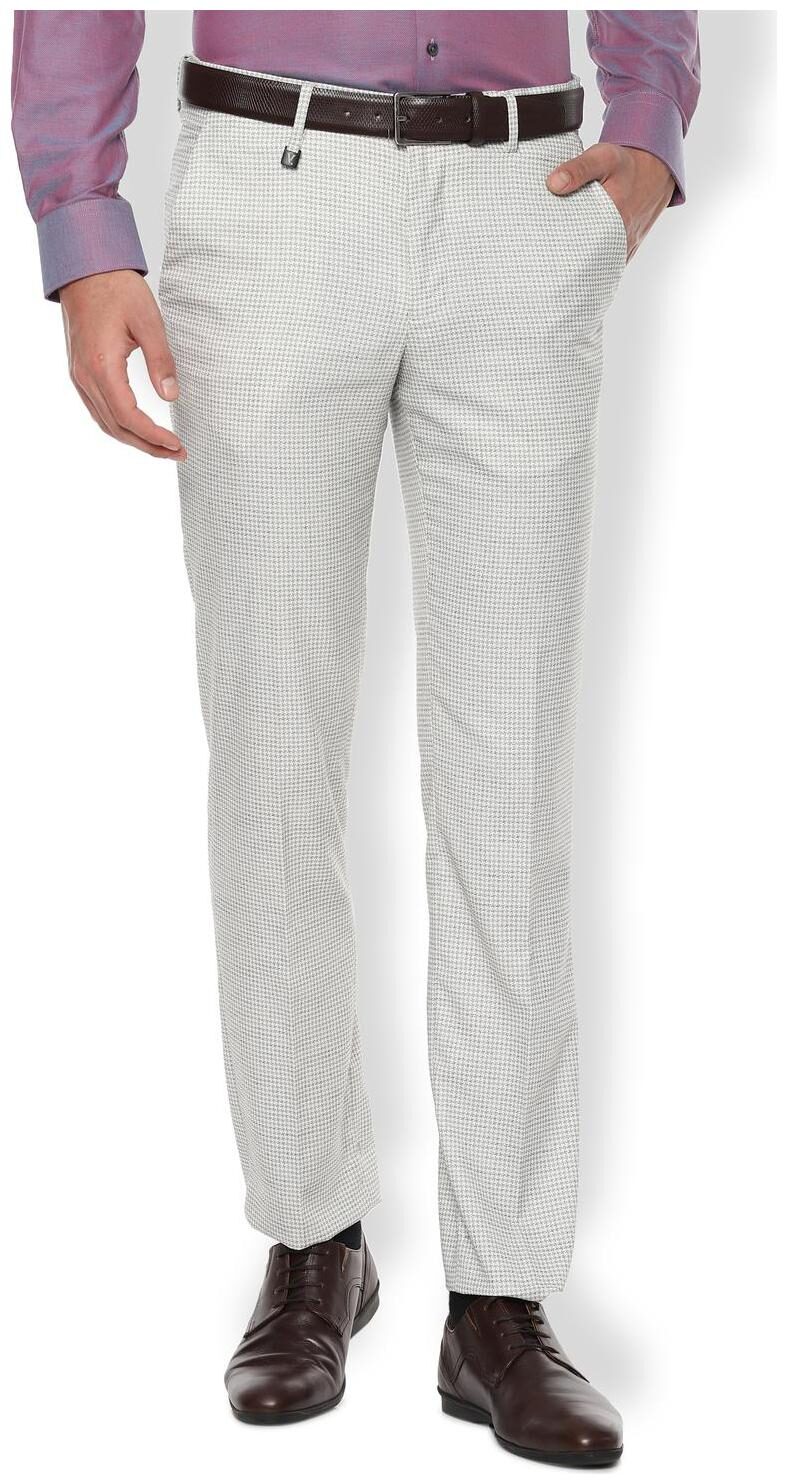 

Van Heusen Men Checked Slim Fit Formal Trouser - White