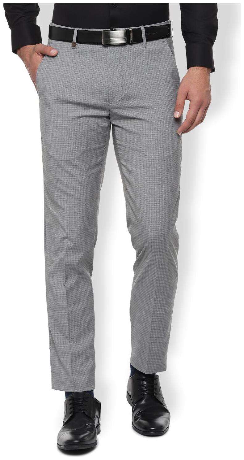 

Van Heusen Men Checked Slim Fit Formal Trouser - Grey
