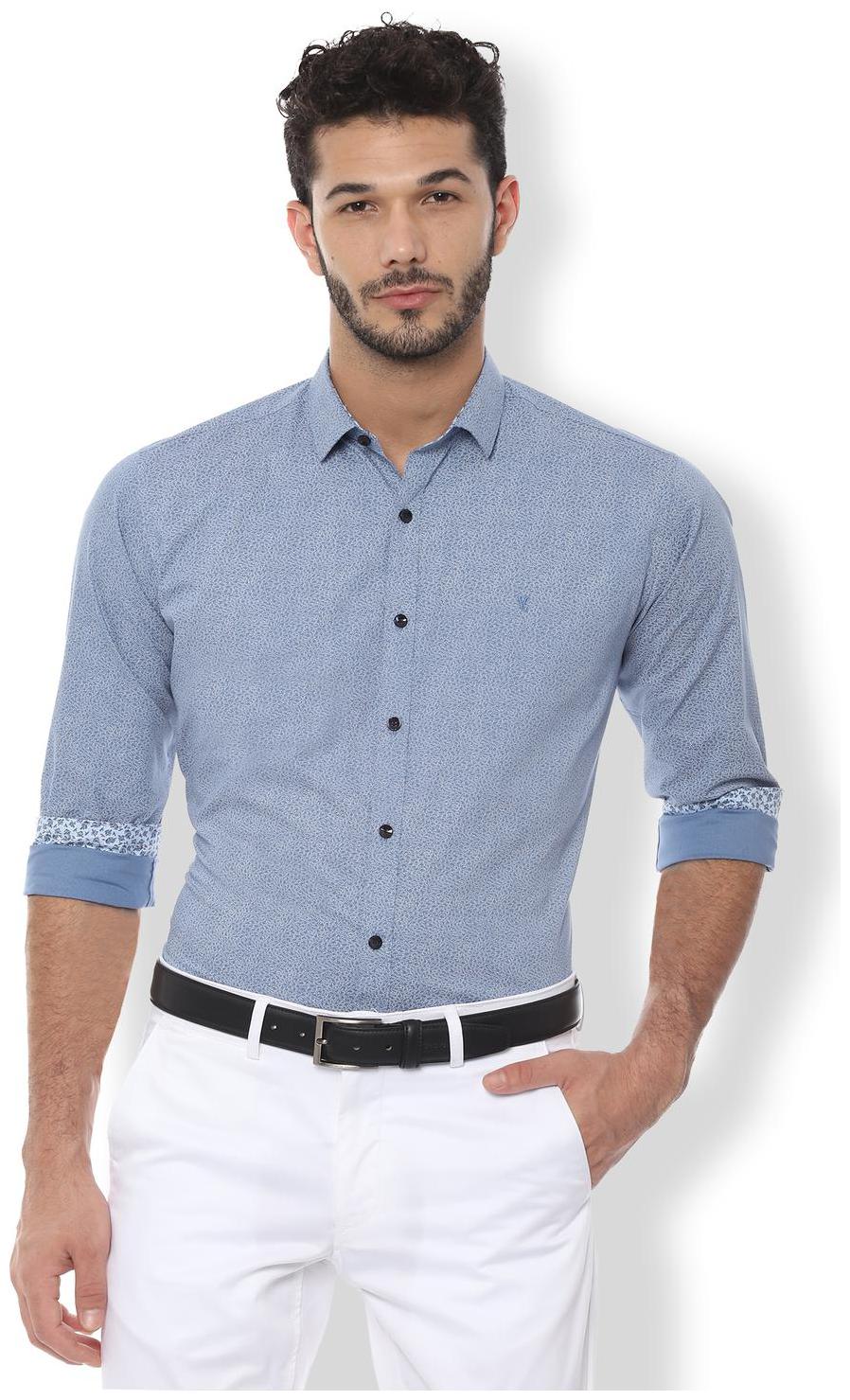 

Van Heusen Men Blue Printed Slim Fit Casual Shirt