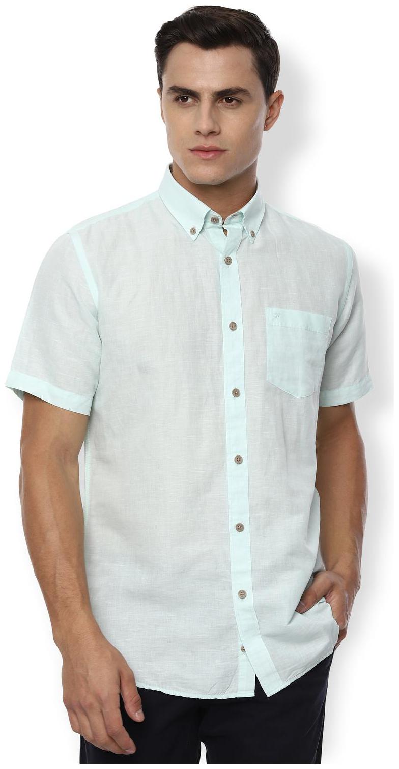 

Van Heusen Men Green Solid Slim Fit Casual Shirt