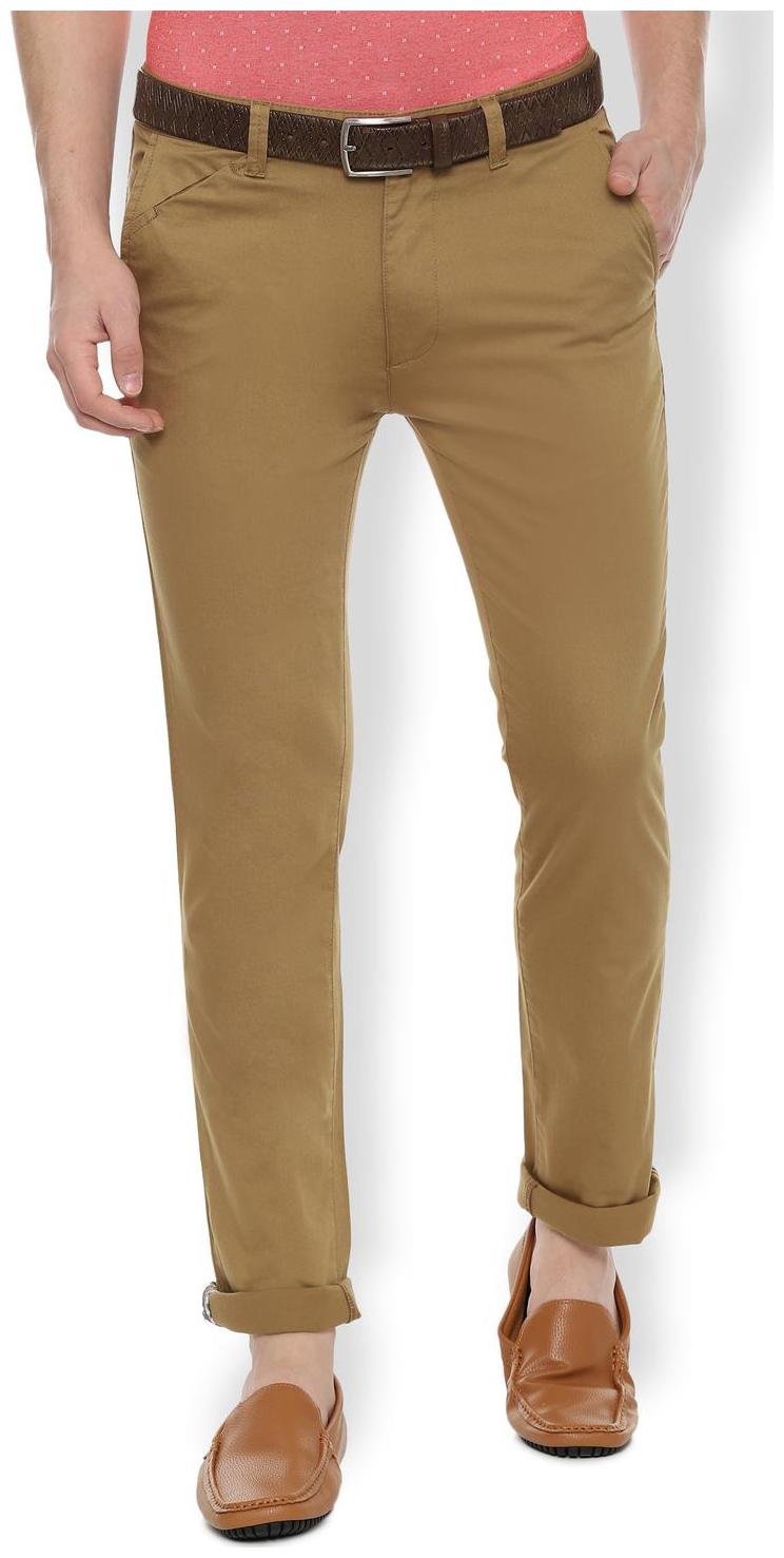 

Van Heusen Men Beige Textured Slim fit Regular trousers