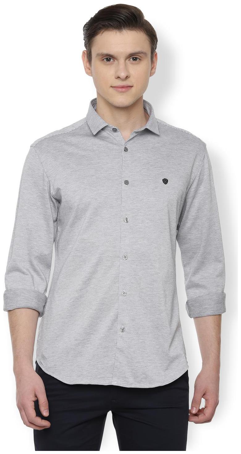 

Van Heusen Men Grey Weaved Slim Fit Casual Shirt