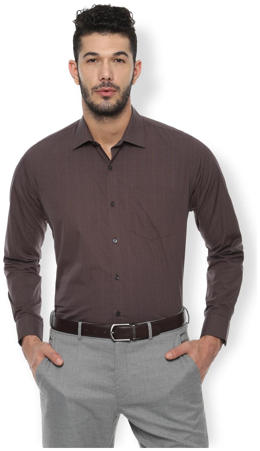 

Van Heusen Men Slim fit Formal Shirt - Brown