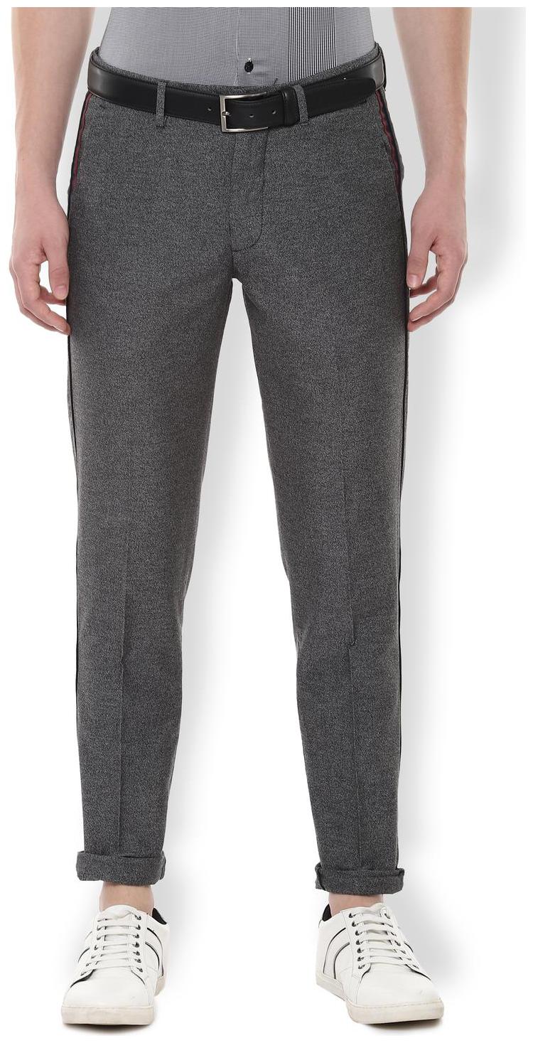 

Van Heusen Men Grey Textured Slim fit Regular trousers