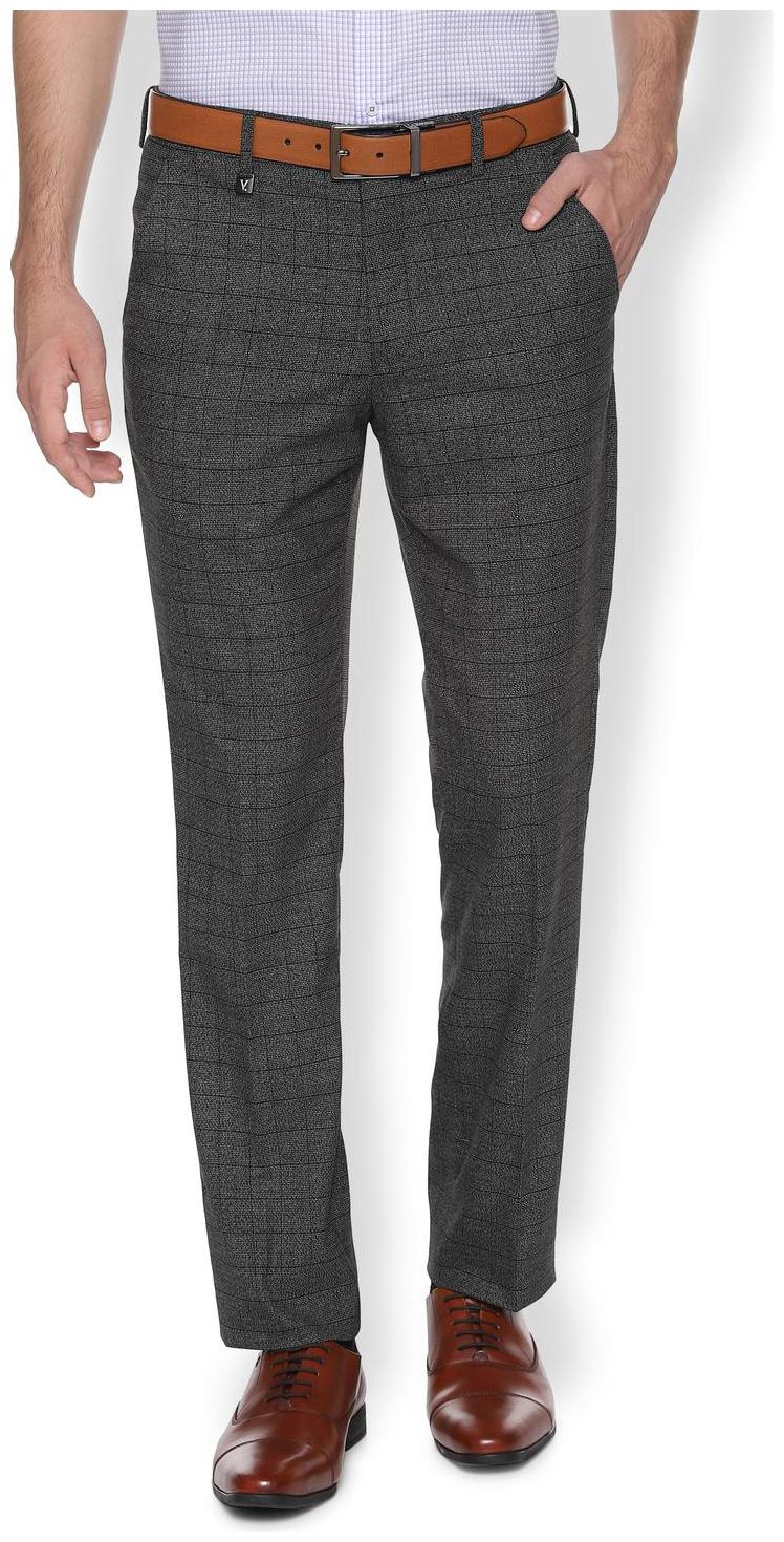

Van Heusen Men Grey Checked Skinny fit Regular trousers