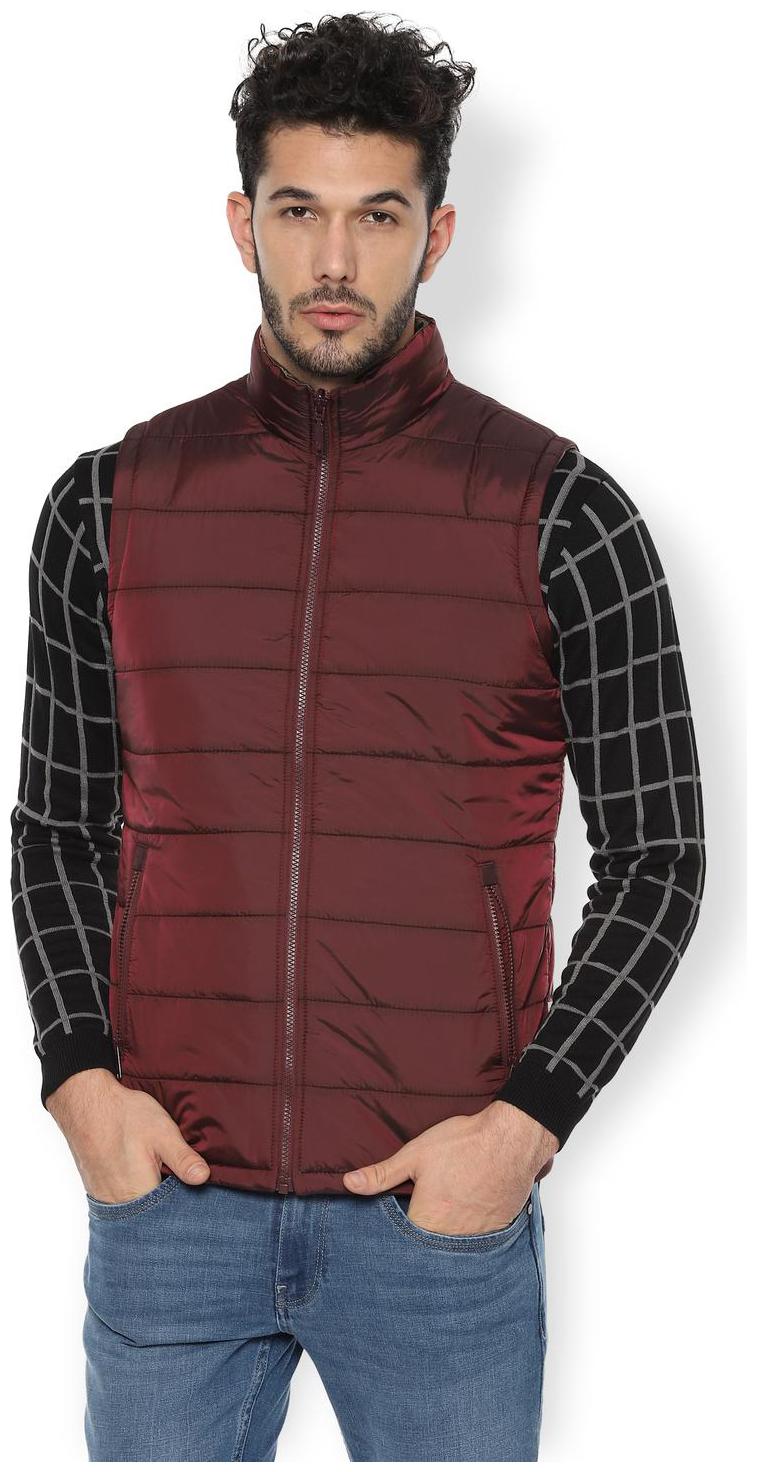 

Van Heusen Men Nylon Bomber Jacket Maroon