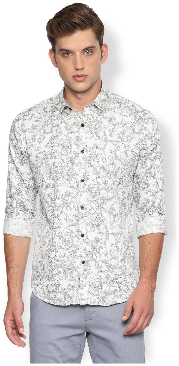 

Van Heusen Men White Printed Slim Fit Casual Shirt