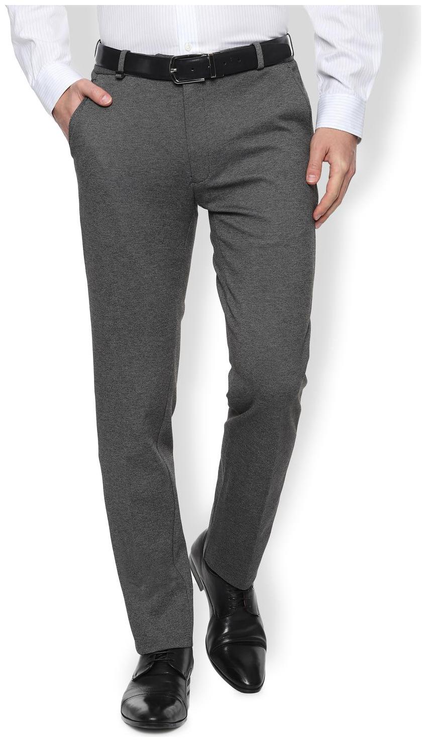 

Van Heusen Men Textured Slim Fit Formal Trouser - Grey