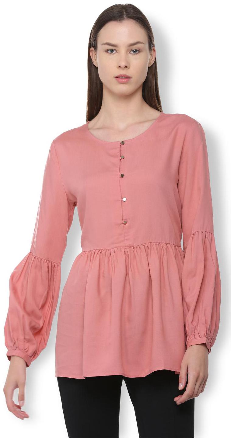 

Van Heusen Women Solid Regular top - Pink