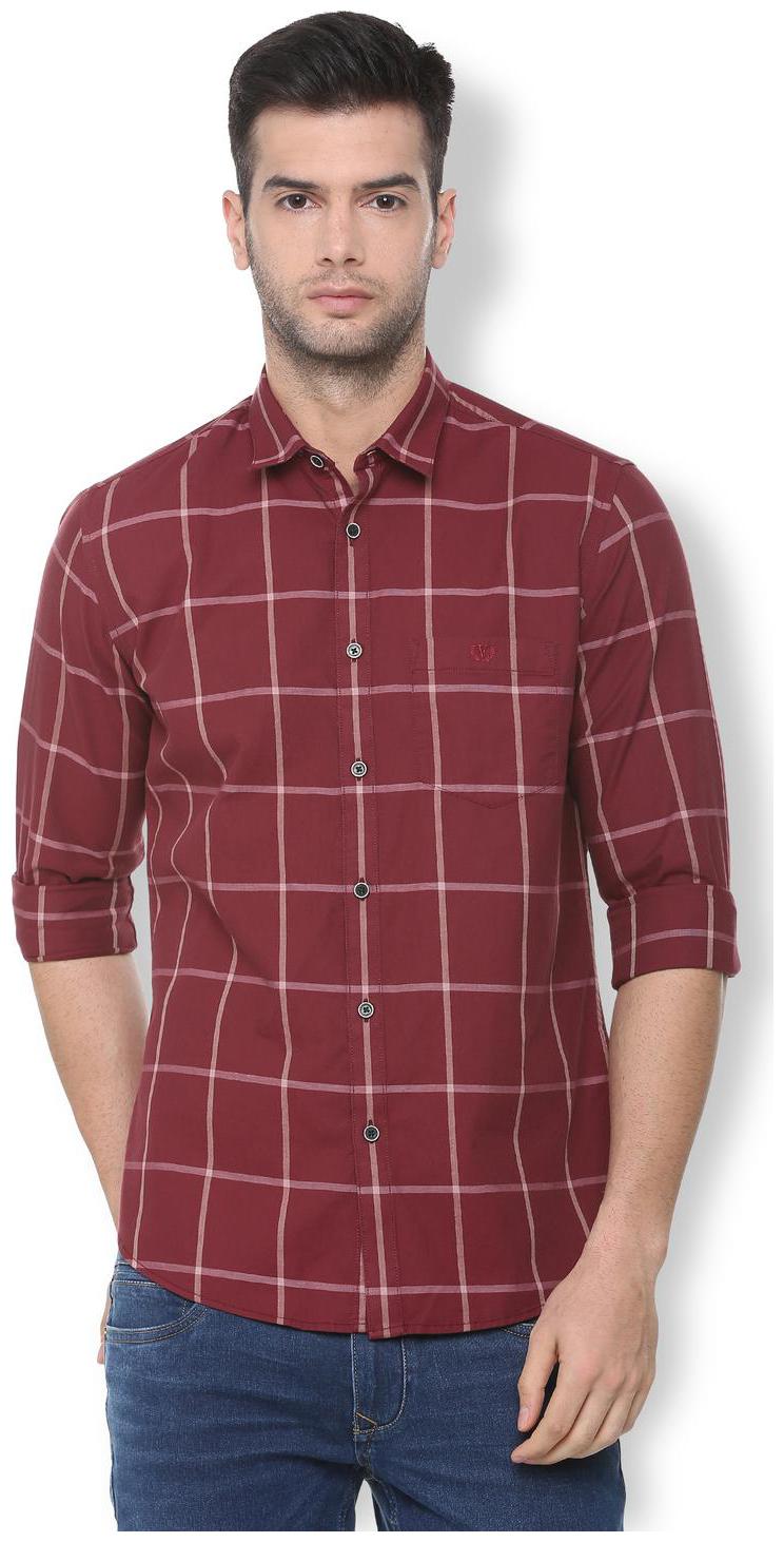 

Van Heusen Men Maroon Checked Slim Fit Casual Shirt