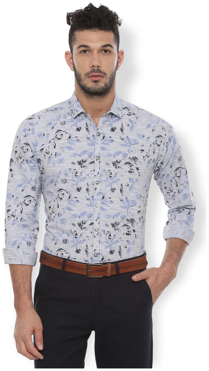 

Van Heusen Men Grey Printed Slim Fit Casual Shirt
