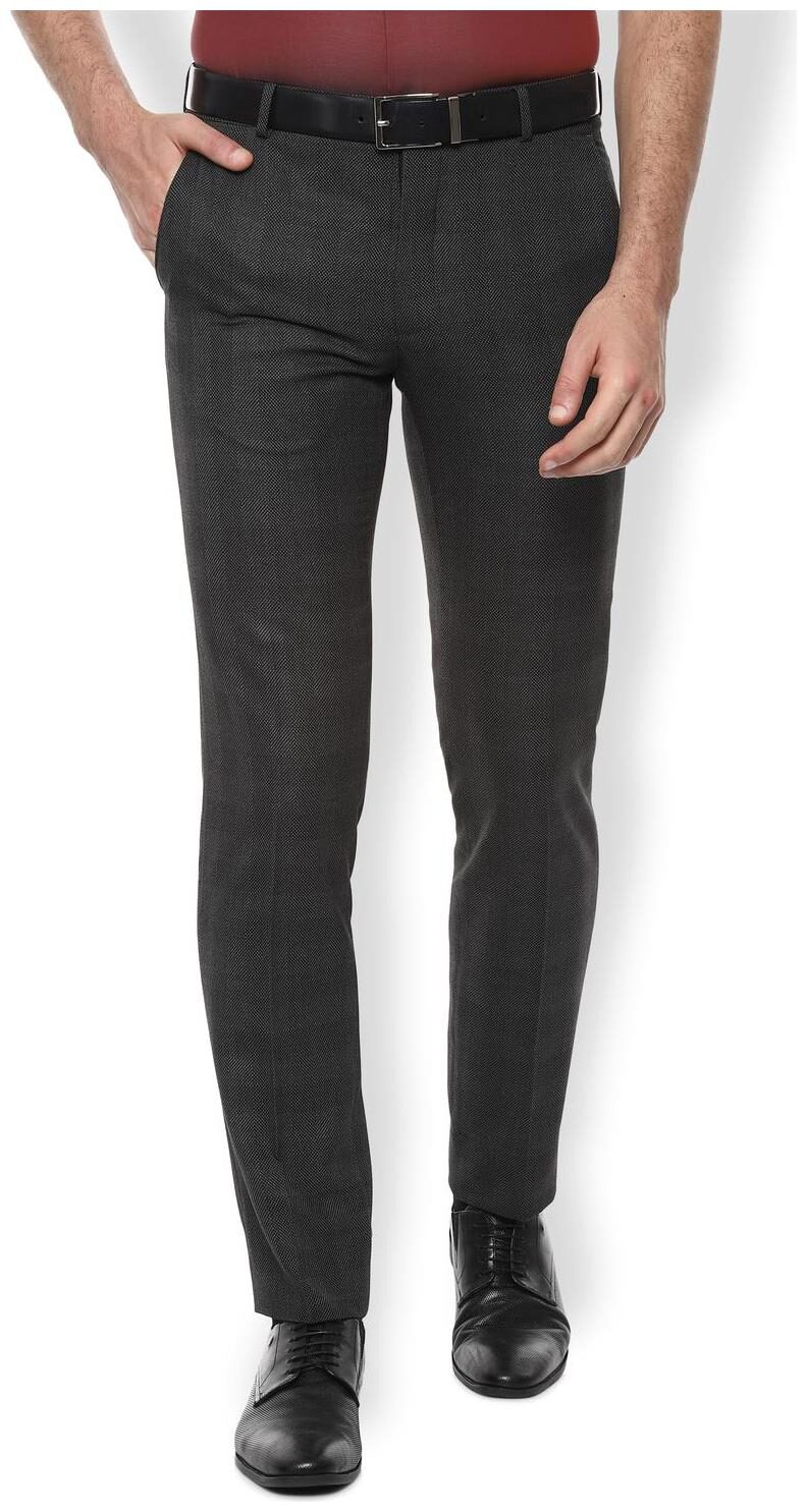 

Van Heusen Men Textured Slim Fit Formal Trouser - Grey