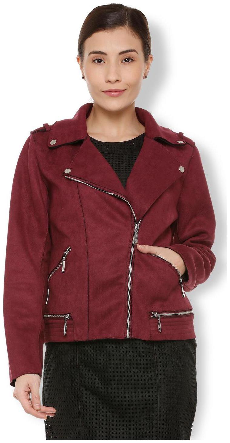 

Van Heusen Women Solid Regular Jacket - Maroon